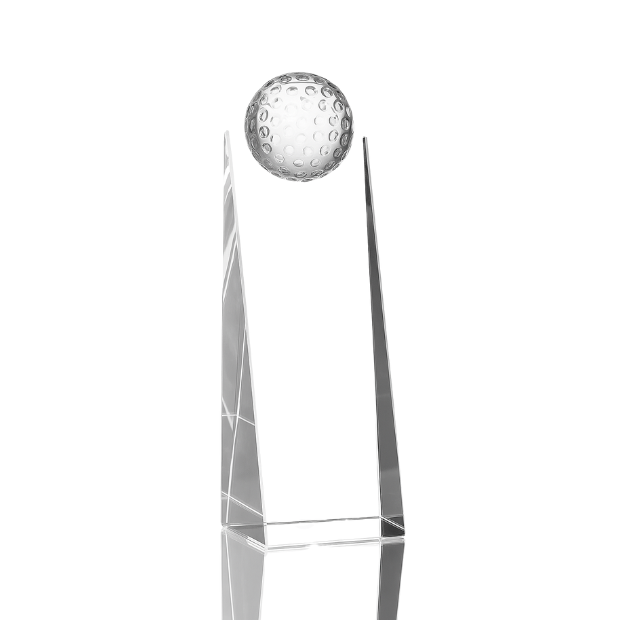 Engraved Slim Optical Crystal Golf Ball Rectangle Award