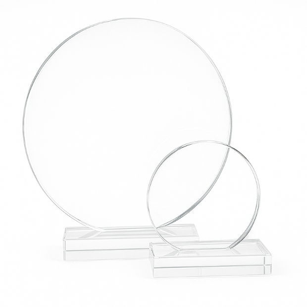Engraved Jade Glass Circle Award, 20cm x 12mm
