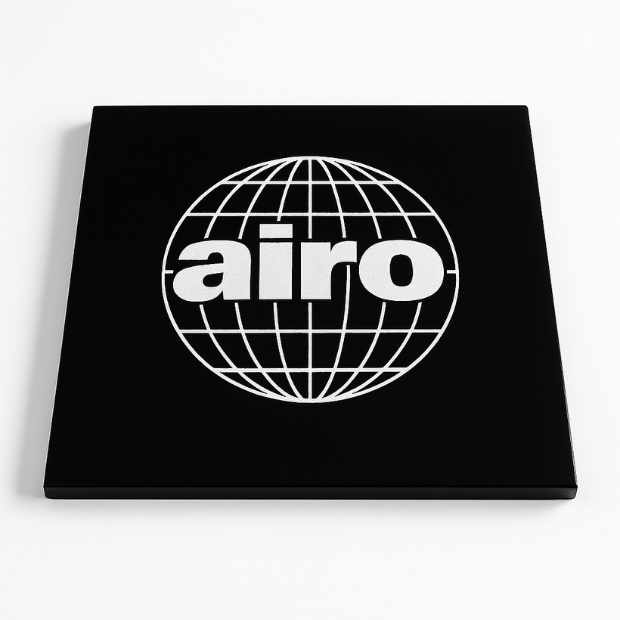 Engraved Onyx Black Glass Square Coaster