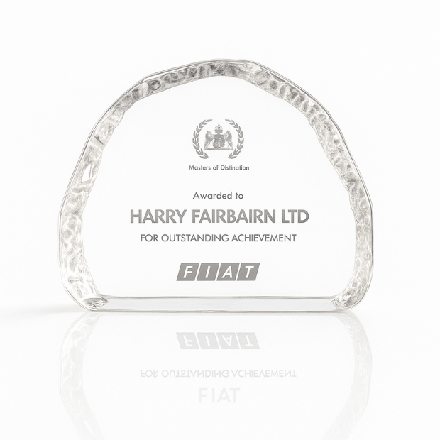 Engraved Optical Crystal Ice Block Paperweight, 12cm