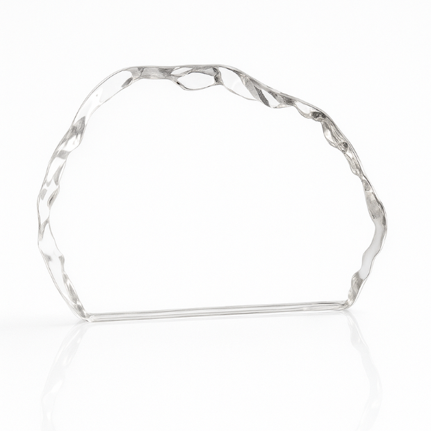 Engraved Optical Crystal Ice Block Paperweight, 16cm