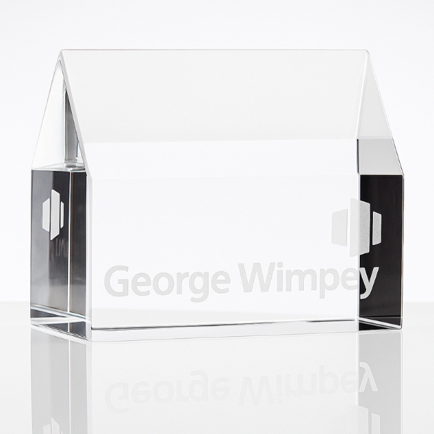 Engraved Optical Crystal House