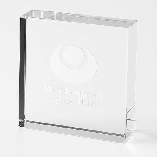 Engraved Optical Crystal Square Paperweight