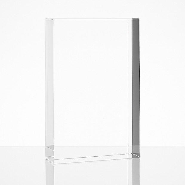 Engraved Deep Optical Crystal Rectangle Award, 12cm x 8.5cm