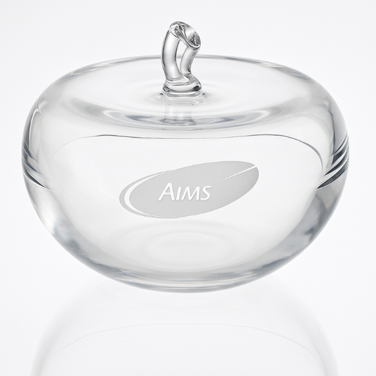 Engraved Optical Crystal Apple