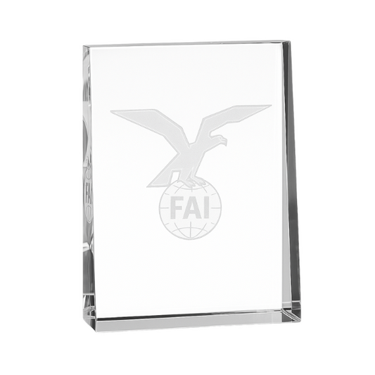 Engraved Optical Crystal Vertical Wedge Paperweight