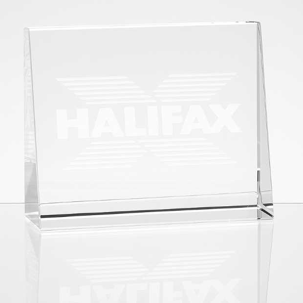 Engraved Optical Crystal Horizontal Wedge Paperweight