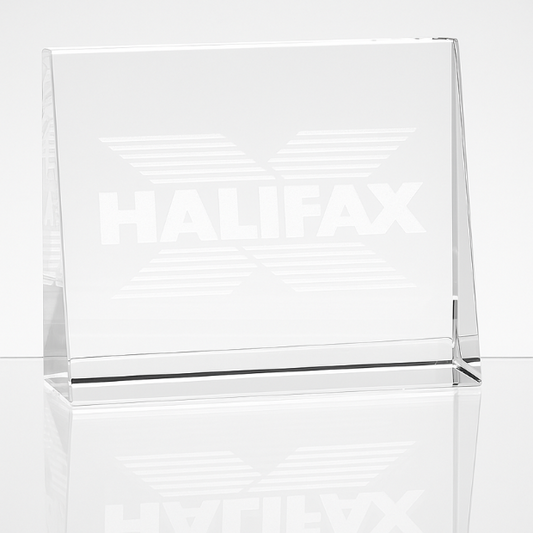 Engraved Optical Crystal Horizontal Wedge Paperweight