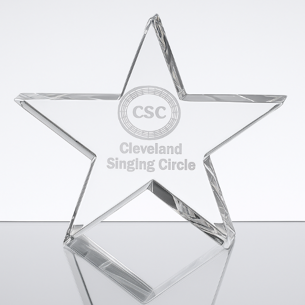 Engraved Optical Crystal Star Paperweight