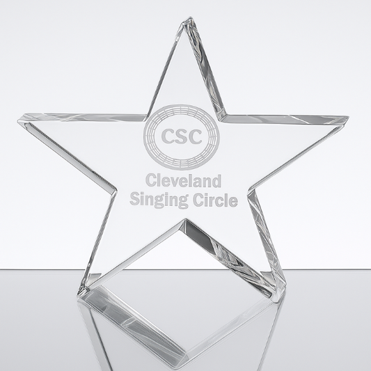 Engraved Optical Crystal Star Paperweight