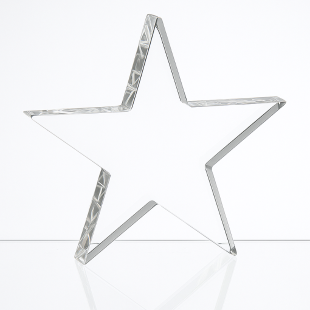 Engraved Freestanding Optical Crystal Star Award, 10cm