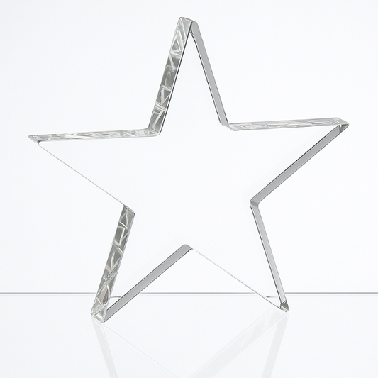Engraved Freestanding Optical Crystal Star Award, 10cm