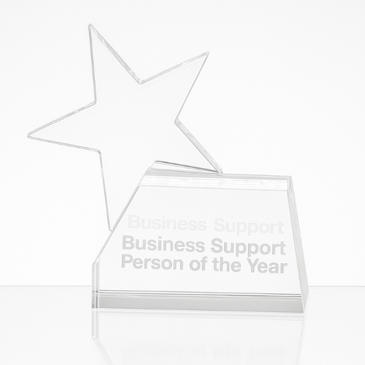 Engraved Optical Crystal Single Rising Star Award