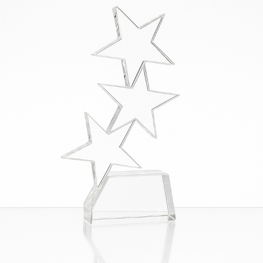 Engraved Optical Crystal Triple Rising Star Award