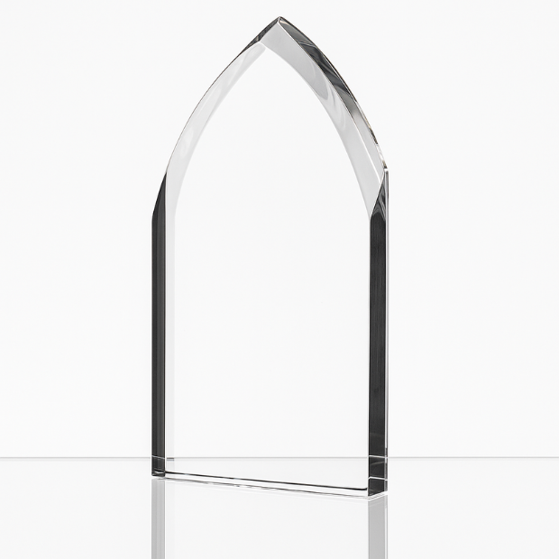Engraved Optical Crystal Arch Award, 20cm