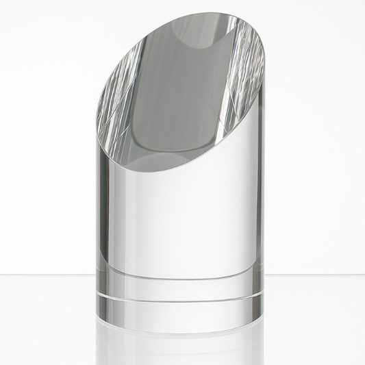 Engraved Optical Crystal Zenith Cylinder Award, 12cm
