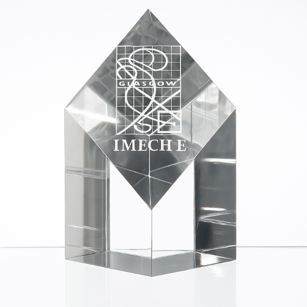 Engraved Optical Crystal Diamond Award, 13cm