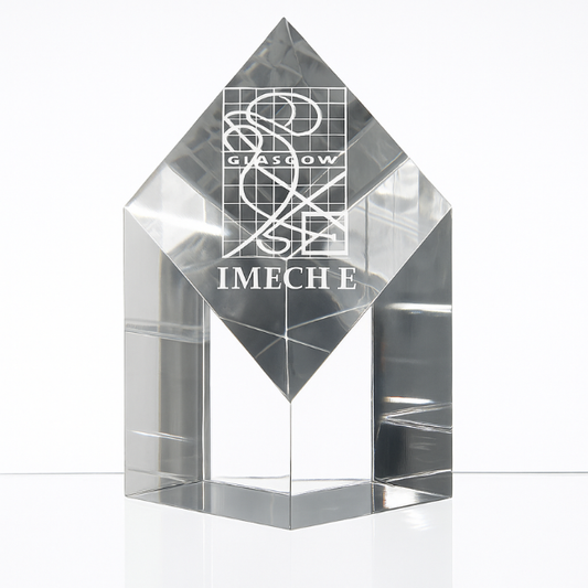 Engraved Optical Crystal Diamond Award, 13cm