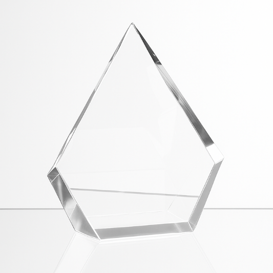 Engraved Optical Crystal Facet Diamond Award, 21cm
