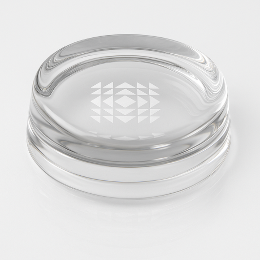 Engraved Round Glass Paperweight, 7cm