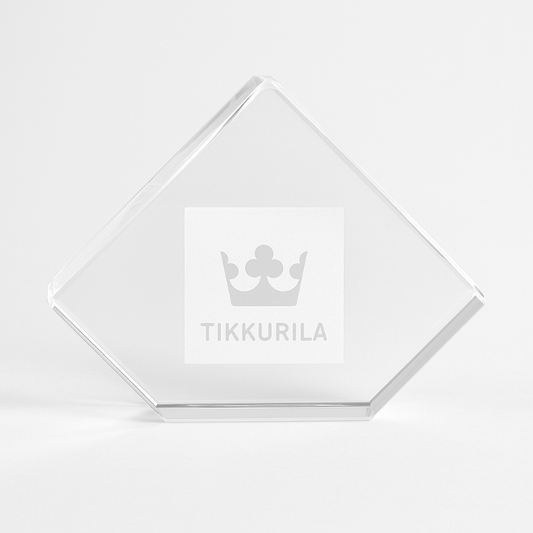 Engraved Optical Crystal Stand Up Diamond Paperweight