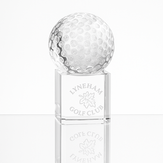 Engraved Optical Crystal Golf Ball Paperweight