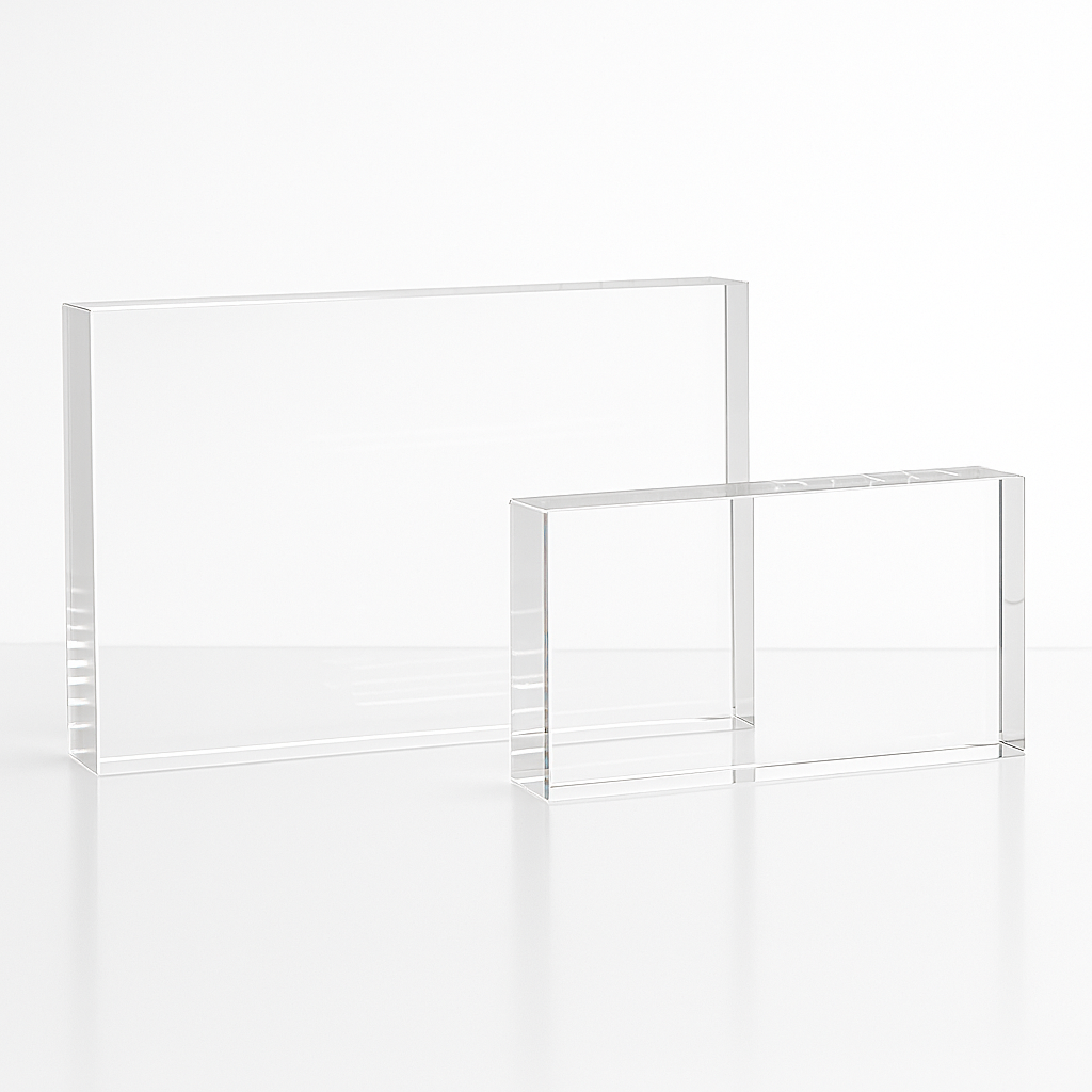 Engraved Optical Crystal Rectangle Award, Portrait or Landscape, 15cm x 20cm