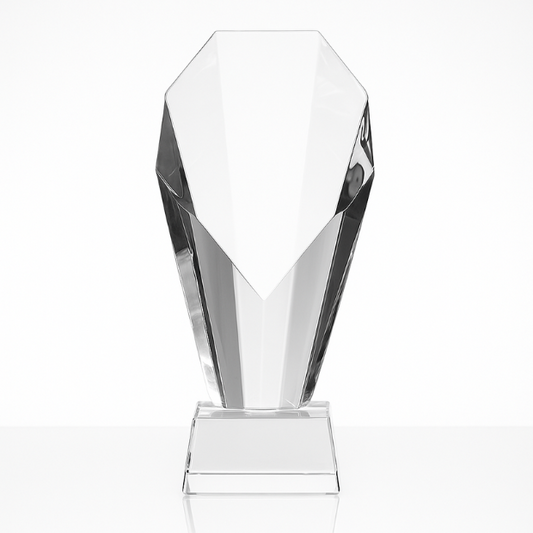 Engraved Optical Crystal Mounted Diamond Award, 18.5cm