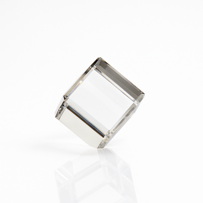 Engraved optical crystal bevelled cube award, 4cm