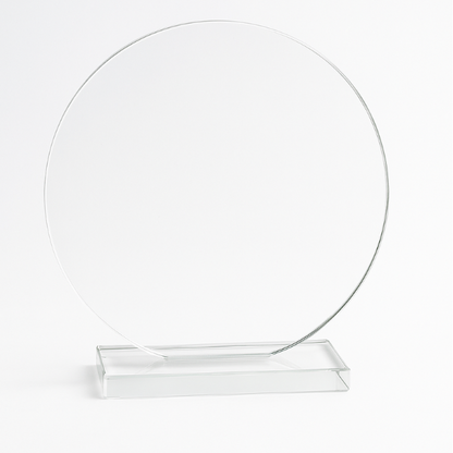 Engraved Jade Glass Circle Award, 15cm x 12mm